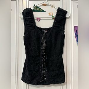 Goth Digit@l Clothing Tie Up Blouse